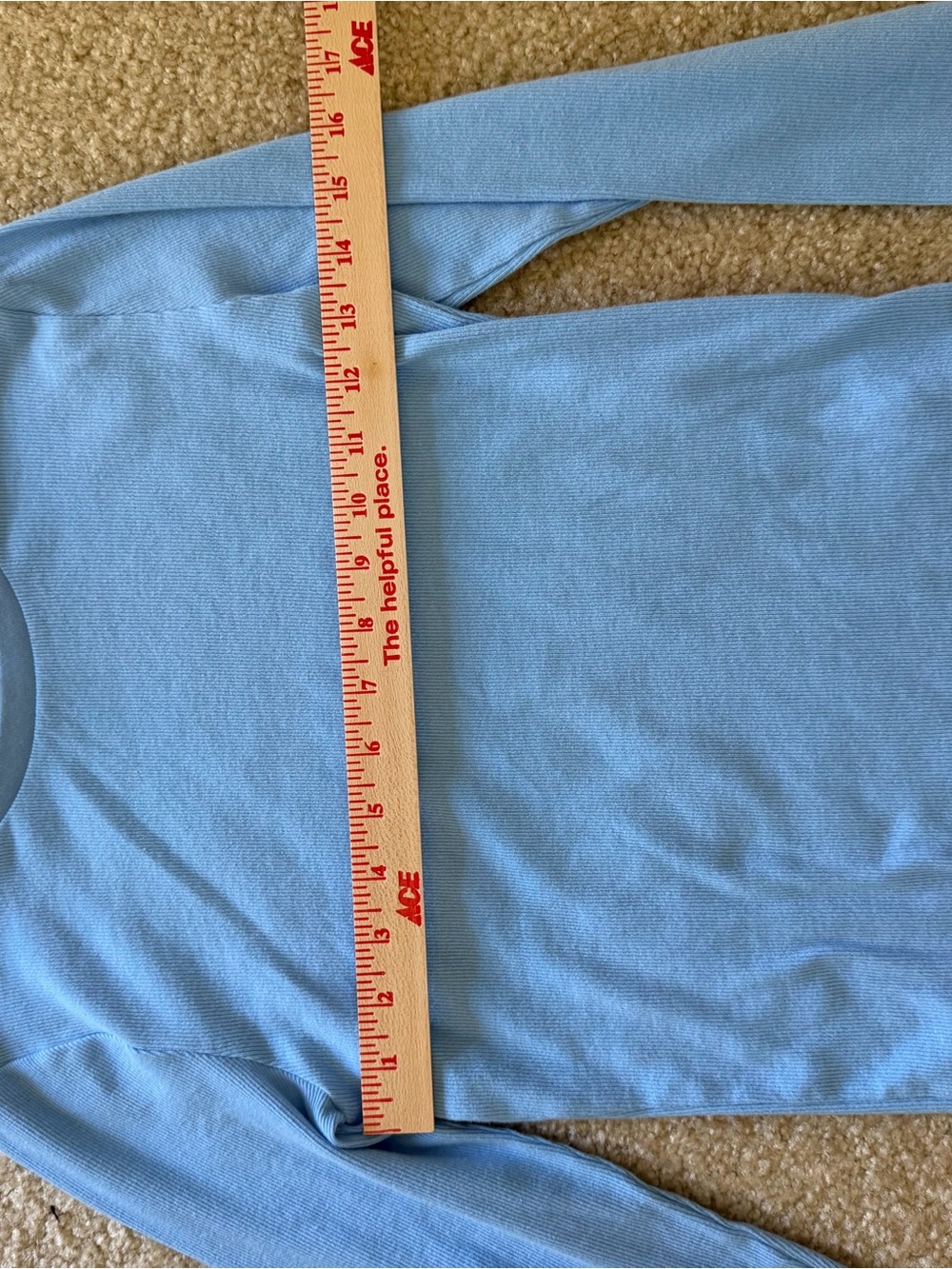 Aritzia Homestretch Size M Light Blue Fitted Cotton Long Sleeve Top - Picture 7 of 8
